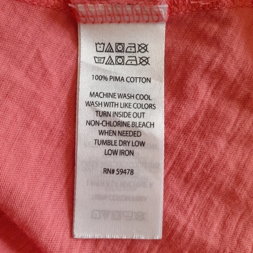 Max Studio Top Womens Medium Pink Short Sleeve Pima Cotton Shirt V Neck - Picture 4 of 8